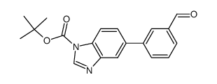 1,1-dimethylethyl 5-(3-formylphenyl)-1H-benzimidazole-1-carboxylate结构式