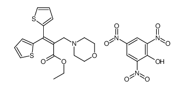 ethyl 2-(morpholin-4-ylmethyl)-3,3-dithiophen-2-ylprop-2-enoate,2,4,6-trinitrophenol结构式