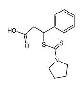 3-Phenyl-3-(pyrrolidine-1-carbothioylsulfanyl)-propionic acid结构式