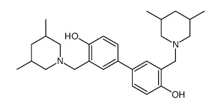 4,4'-Biphenyldiol, 3,3'-bis((3,5-dimethylpiperidino)methyl)- Structure