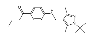 1-{4-[((1-tert-butyl-3,5-dimethyl-1H-pyrazol-4-yl)methyl)amino]phenyl}butan-1-one结构式