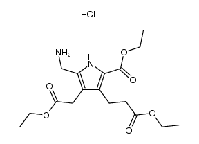 3-(2-ethoxycarbonyl-ethyl)-4-ethoxycarbonylmethyl-5-aminomethyl-pyrrole-2-carboxylic acid ethyl ester, hydrochloride结构式