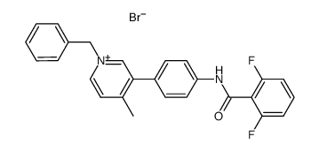 1-benzyl-3-(4-(2,6-difluorobenzamido)phenyl)-4-methylpyridin-1-ium bromide Structure