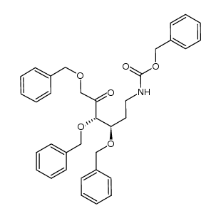 benzyl (3R,4S)-3,4,6-tris(benzyloxy)-5-oxohexylcarbamate结构式