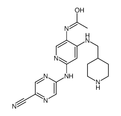 N-[6-[(5-cyanopyrazin-2-yl)amino]-4-(piperidin-4-ylmethylamino)pyridin-3-yl]acetamide Structure