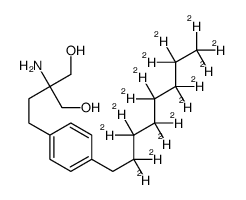2-amino-2-[2-[4-(2,2,3,3,4,4,5,5,6,6,7,7,8,8,8-pentadecadeuteriooctyl)phenyl]ethyl]propane-1,3-diol结构式