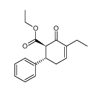 (1R,6S)-3-Ethyl-2-oxo-6-phenyl-cyclohex-3-enecarboxylic acid ethyl ester结构式