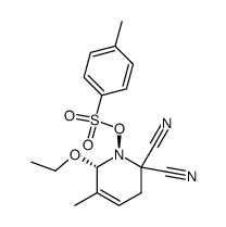 (S)-2,2-dicyano-6-ethoxy-5-methyl-3,6-dihydropyridin-1(2H)-yl 4-methylbenzenesulfonate结构式