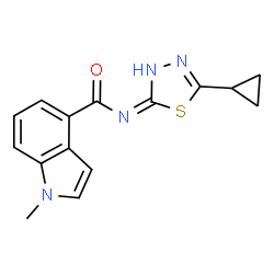 N-[(2E)-5-cyclopropyl-1,3,4-thiadiazol-2(3H)-ylidene]-1-methyl-1H-indole-4-carboxamide picture