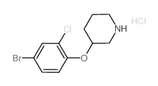 3-(4-Bromo-2-chlorophenoxy)piperidine hydrochloride结构式