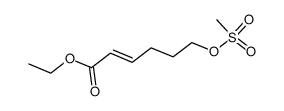 ethyl (E)-6-((methylsulfonyl)oxy)hex-2-enoate结构式