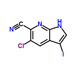 5-Chloro-3-iodo-1H-pyrrolo[2,3-b]pyridine-6-carbonitrile Structure