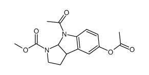 5-acetoxy-8-acetyl-1-methoxycarbonyl-1,2,3,3a,8,8a-hexahydropyrrolo-(2,3-b)indole Structure