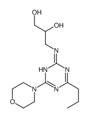 3-[(4-morpholin-4-yl-6-propyl-1,3,5-triazin-2-yl)amino]propane-1,2-diol Structure