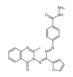4-[[[[2-methyl-4-oxo-3(4H)quinazolino]-imino]furfuryl]azo]benzoic acid hydrazide Structure
