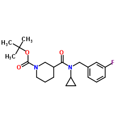 3-[Cyclopropyl-(3-fluoro-benzyl)-carbamoyl]-piperidine-1-carboxylic acid tert-butyl ester Structure