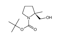 (S)-2-(羟甲基)-2-甲基吡咯烷-1-羧酸叔丁酯结构式