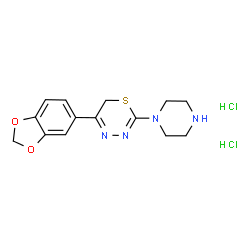 5-(1,3-Benzodioxol-5-yl)-2-piperazin-1-yl-6H-1,3,4-thiadiazine dihydrochloride Structure