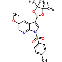 5-Methoxy-1-[(4-methylphenyl)sulfonyl]-3-(4,4,5,5-tetramethyl-1,3,2-dioxaborolan-2-yl)-1H-pyrrolo[2,3-b]pyridine structure