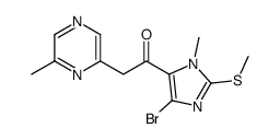 1-(5-bromo-3-methyl-2-methylsulfanylimidazol-4-yl)-2-(6-methylpyrazin-2-yl)ethanone结构式