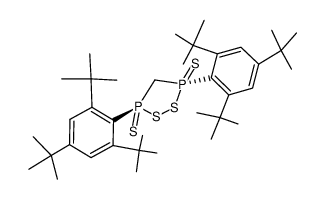 trans-3,5-bis(2,4,6-tri-t-butylphenyl)-1,2,3,5-dithiadiphospholane 3,5-disulfide Structure