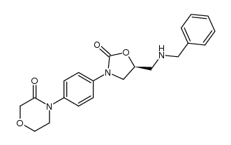 4-{4-[(5S)-5-(N-benzylaminomethyl)-2-oxo-1,3-oxazolidin-3-yl]phenyl}morphoIin-3-one Structure
