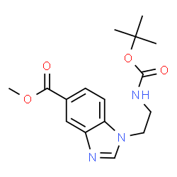 1-(2-((叔丁氧基羰基)氨基)乙基)-1H-苯并[d]咪唑-5-羧酸甲酯结构式