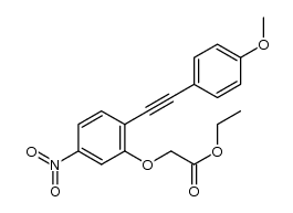 ethyl 2-(2-((4-methoxyphenyl)ethynyl)-5-nitrophenoxy)acetate Structure