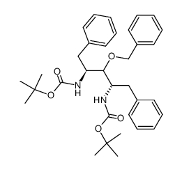 di-tert-butyl ((2S,4S)-3-(benzyloxy)-1,5-diphenylpentane-2,4-diyl)dicarbamate Structure