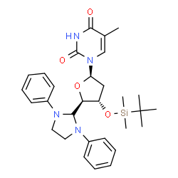 3'-O-(TBDMS)-5'-DEOXY-5'-(1,3-DIPHENYL-2-IMIDAZOLIDINYL)THYMIDINE Structure