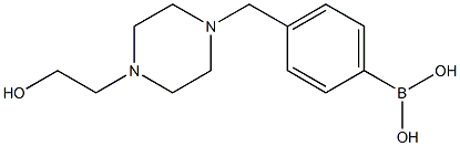 4-((4-(2-羟基乙基)哌嗪-1-基)甲基)苯基硼酸结构式