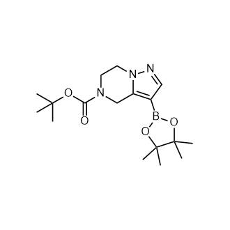 3-(四甲基-1,3,2-二氧杂硼硼烷-2-基)-4H,5H,6H,7H-吡唑并[1,5-a]吡嗪-5-羧酸叔丁酯结构式
