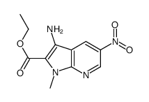 Ethyl 3-amino-1-methyl-5-nitro-1H-pyrrolo[2,3-b]pyridine-2-carbox ylate结构式