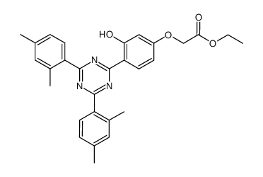 {4-[4,6-bis-(2,4-dimethyl-phenyl)-[1,3,5]triazin-2-yl]-3-hydroxy-phenoxy}-acetic acid ethyl ester Structure