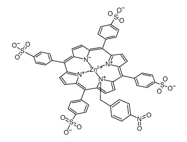 21-(4-nitrobenzyl)-5,10,15,20-tetrakis(4-sulfonatophenyl)-23H-porphyrinatozinc(II)结构式