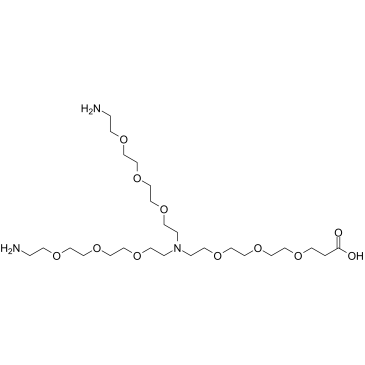 N-(PEG3-acid)-N-bis(PEG3-amine)结构式