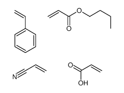 2-丙烯酸、2-丙烯酸丁酯、乙烯基苯和2-丙烯腈的聚合物结构式