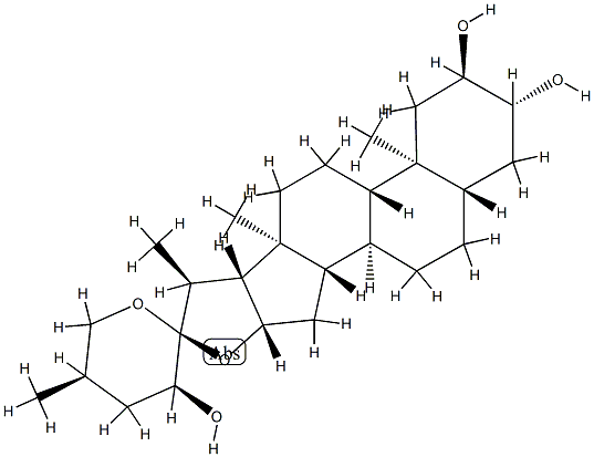 (22S,23S,25R)-5α-Spirostane-2α,3β,23-triol结构式