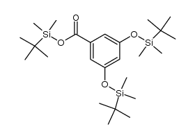 3,5-bis(tert-butyldimethylsilyloxy)benzoic acid tert-butyldimethylsilyl ester Structure