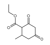 6-methyl-2,4-dioxo-cyclohexanecarboxylic acid ethyl ester Structure