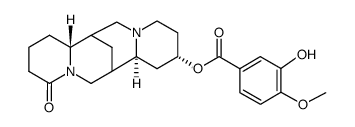 3-Hydroxy-4-methoxybenzoic acid [(2S,7aα,14aβ)-dodecahydro-11-oxo-7α,14α-methano-2H,6H-dipyrido[1,2-a:1',2'-e][1,5]diazocin-2β-yl] ester结构式