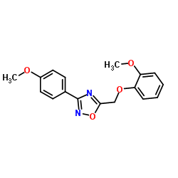 5-[(2-Methoxyphenoxy)methyl]-3-(4-methoxyphenyl)-1,2,4-oxadiazole Structure