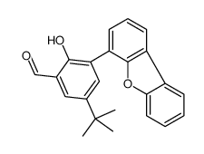 5-tert-butyl-3-dibenzofuran-4-yl-2-hydroxybenzaldehyde Structure