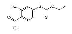 4-ethoxythiocarbonylmercapto-2-hydroxy-benzoic acid Structure