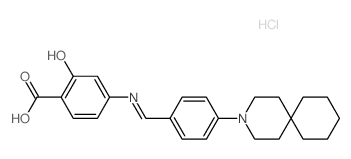 4-[[4-(3-azaspiro[5.5]undec-3-yl)phenyl]methylideneamino]-2-hydroxy-benzoic acid structure