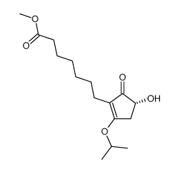 7-((R)-4-Hydroxy-2-isopropoxy-5-oxo-cyclopent-1-enyl)-heptanoic acid methyl ester结构式