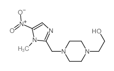 2-[4-[(1-methyl-5-nitro-imidazol-2-yl)methyl]piperazin-1-yl]ethanol结构式