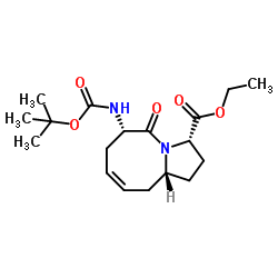 (3S,6S,10AR)-ETHYL 6-((TERT-BUTOXYCARBONYL)AMINO)-5-OXO-1,2,3,5,6,7,10,10A-OCTAHYDROPYRROLO[1,2-A]AZOCINE-3-CARBOXYLATE structure
