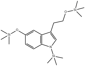 1H-Indole, 1-(trimethylsilyl)-5-[(trimethylsilyl)oxy]-3-[2-[(trimethyl silyl)oxy]ethyl]-结构式