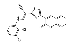 (Z)-3-(2,3-dichloroanilino)-2-[4-(2-oxochromen-3-yl)-1,3-thiazol-2-yl]prop-2-enenitrile Structure
